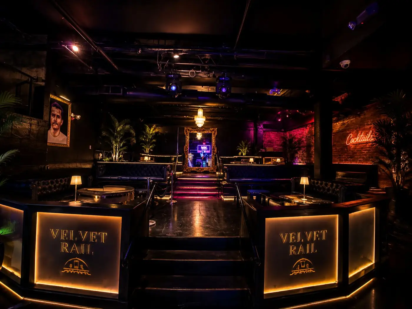 The stage at Velvet Rail, Downtown Houston